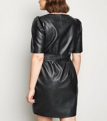 Curves Black Leather-Look Wrap Mini ...